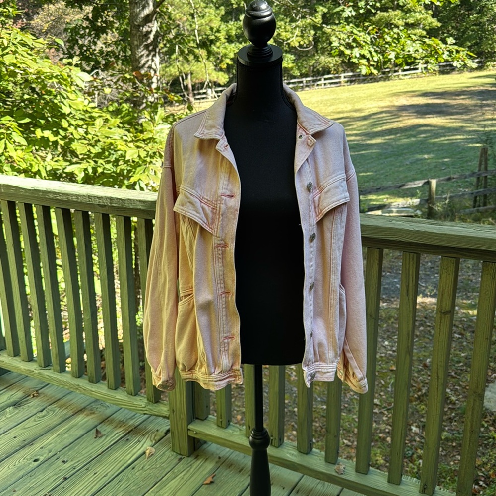 Faded pink denim jacket by signature eight